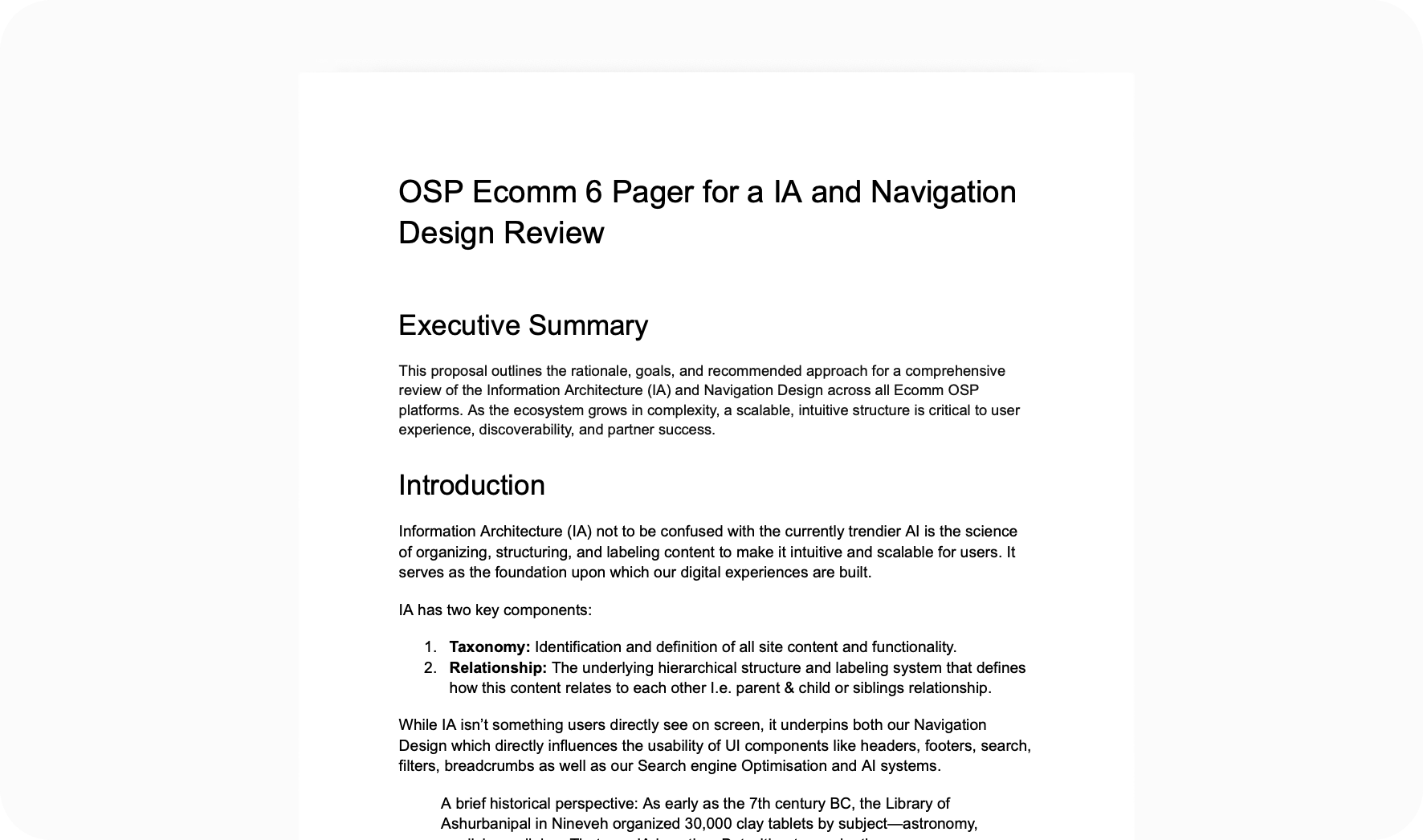 A picture of a screen shot of the 6 pager i worked on.